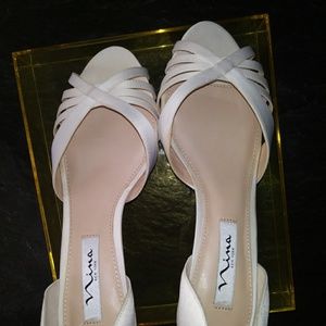 Satin finish open toe heel - never worn